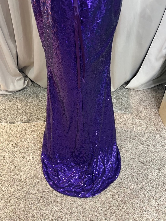 Source Unknown Purple Sequin Spaghetti-Strap Maxi Gown - Picture 8 of 8